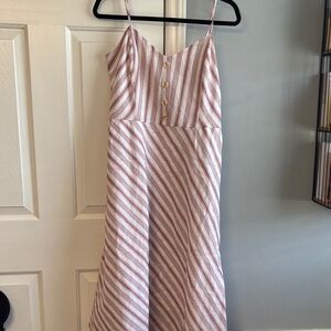 DAVI & DANI Striped Spaghetti Strap Midi Dress